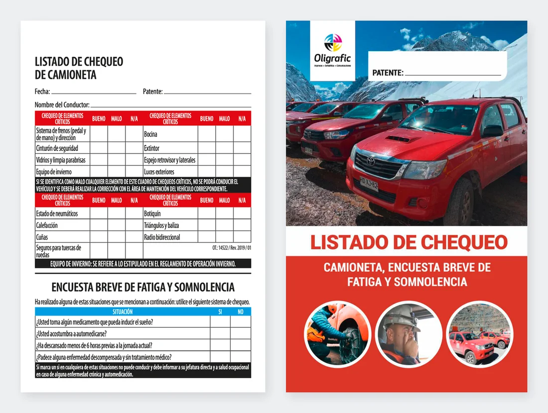 Check list y libretas de control