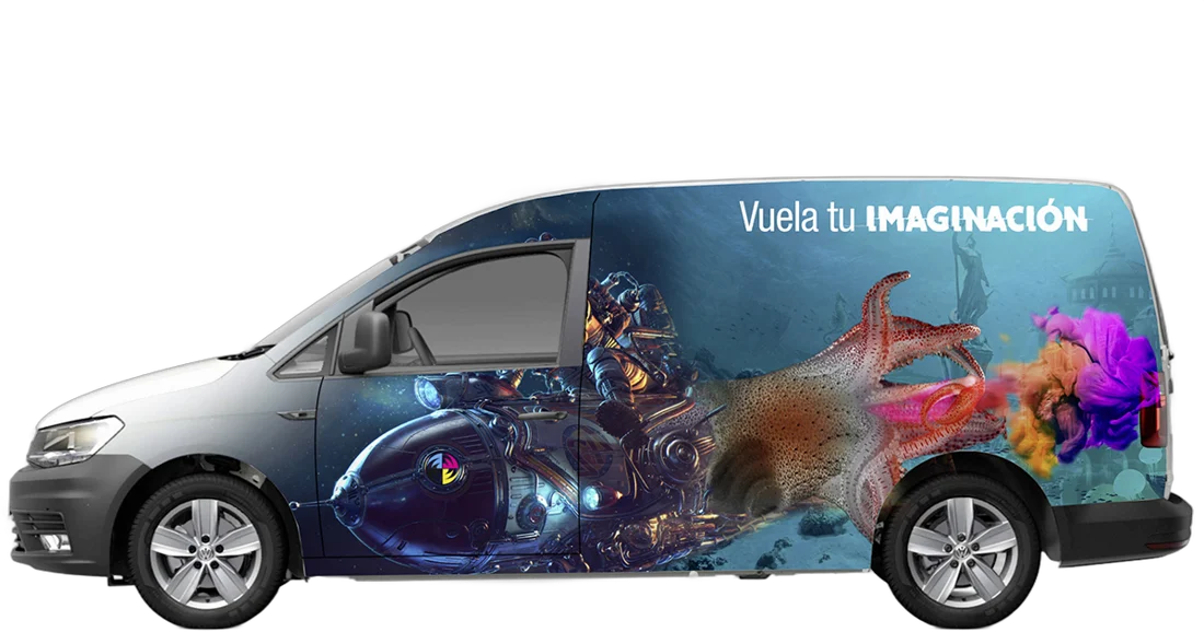 Furgón corporativo de Oligrafic con rotulación completa